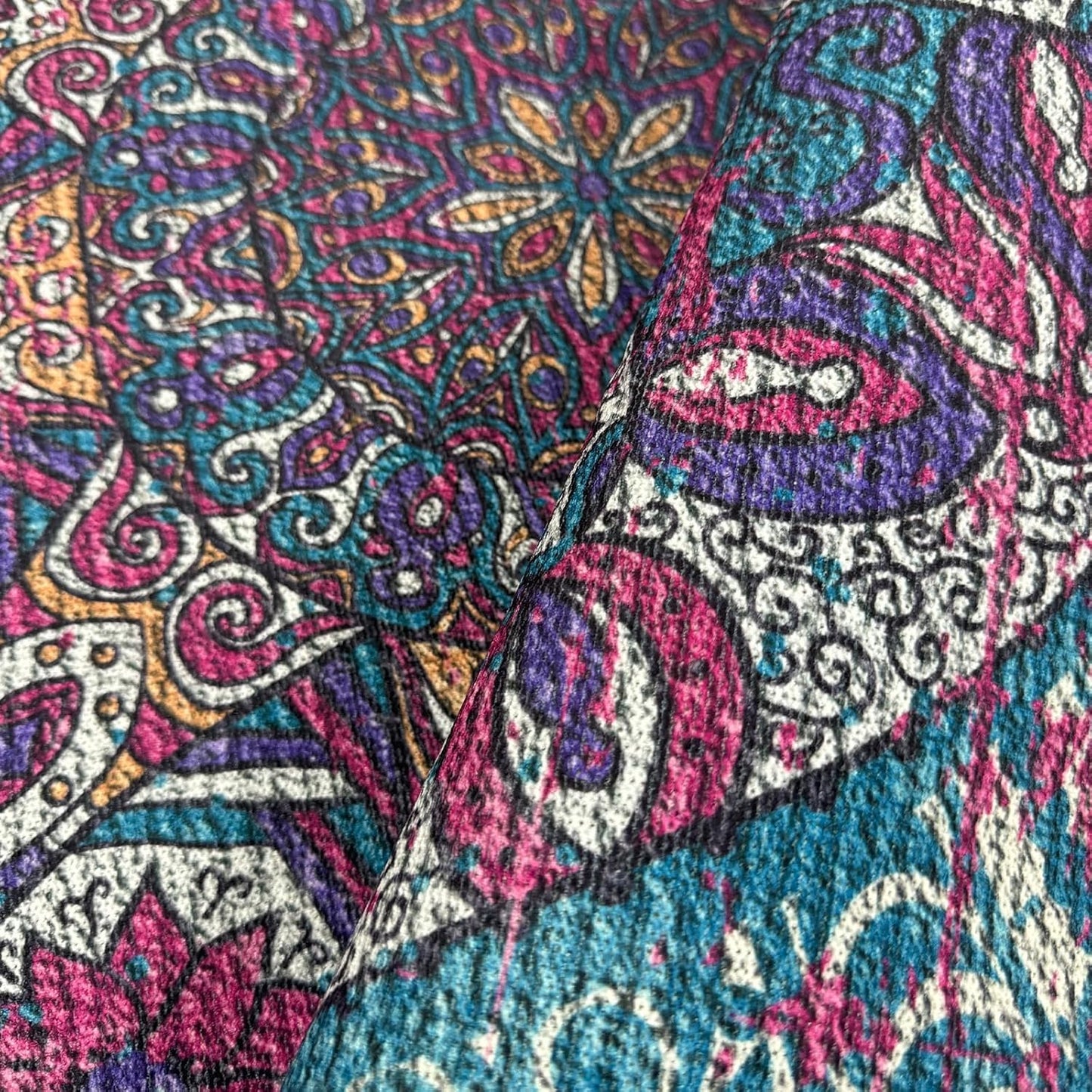 Boho Rug 5Ft Round Bedroom Carpet Circle Nonslip Farmhouse Area Rug Rustic Mandala Floor Mat for Living Room Locker Room Tassel Yoga Throw Rugs Washable Doormat, Purple