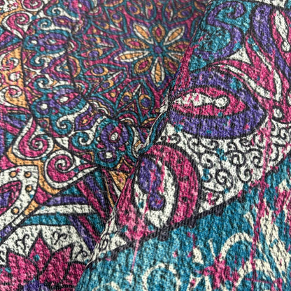 Boho Rug 5Ft Round Bedroom Carpet Circle Nonslip Farmhouse Area Rug Rustic Mandala Floor Mat for Living Room Locker Room Tassel Yoga Throw Rugs Washable Doormat, Purple