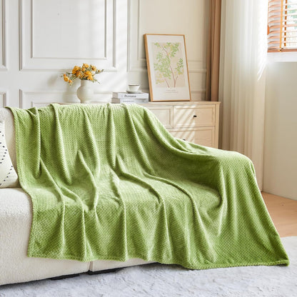 NEWCOSPLAY Super Soft Throw Blanket Light Purple Premium Silky Flannel Fleece Leaves Pattern Lightweight Bed Blanket All Season Use (Light Purple, Throw(50"x60")) - Colors B