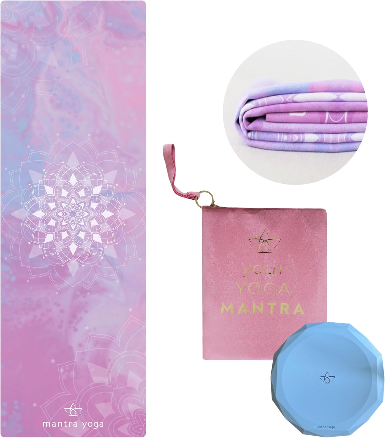 Mantra Yoga Travel PRO 1.5mm with Knee Pad - Foldable Fitness & Exercise Mat with Bag | Lightweight, Compact & Eco-Friendly | Non-Slip & Washable | For All Types of Yoga | 72" L x 24" W | 2.6 lbs