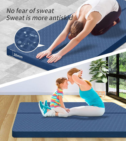 nuveti Large Exercise Mat - 15mm/20mm/30mm Thick Yoga Mat | Workout Mat for Fitness, Yoga, Pilates, Stretching & Floor Exercises for Women & Men with Free Carrying Bag