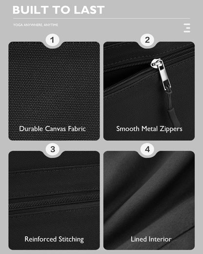Gonex Yoga Mat Bag, Extra Canvas Gym Bag with Waterproof Pocket Metal Zipper, Fits Mat & Blocks, Stylish Yoga Mat Carrier for Women, Ideal for Yoga, Pilates, Workout, Travel