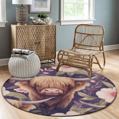 Room Sofa Yoga Soft Round Carpet, Home Decor Non Slip Kitchen Office Circle Rug, Machine Washable Modern Round Area Rug Beach Turtles, 60inch