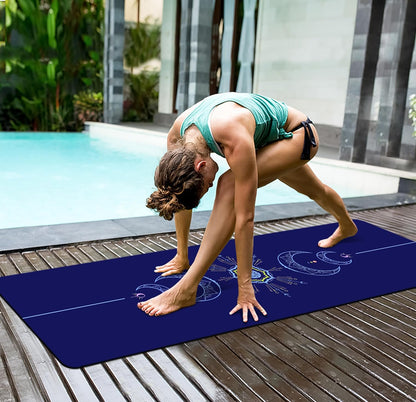 nuveti Yoga Mat Print Extra Thick TPE Non Slip Fitness Exercise Mat with Carrying Bag,72"x24" Extra Thick 6MM Exercise & Workout Mat for Yoga, Pilates Fitness and Floor Exercises - Colors B