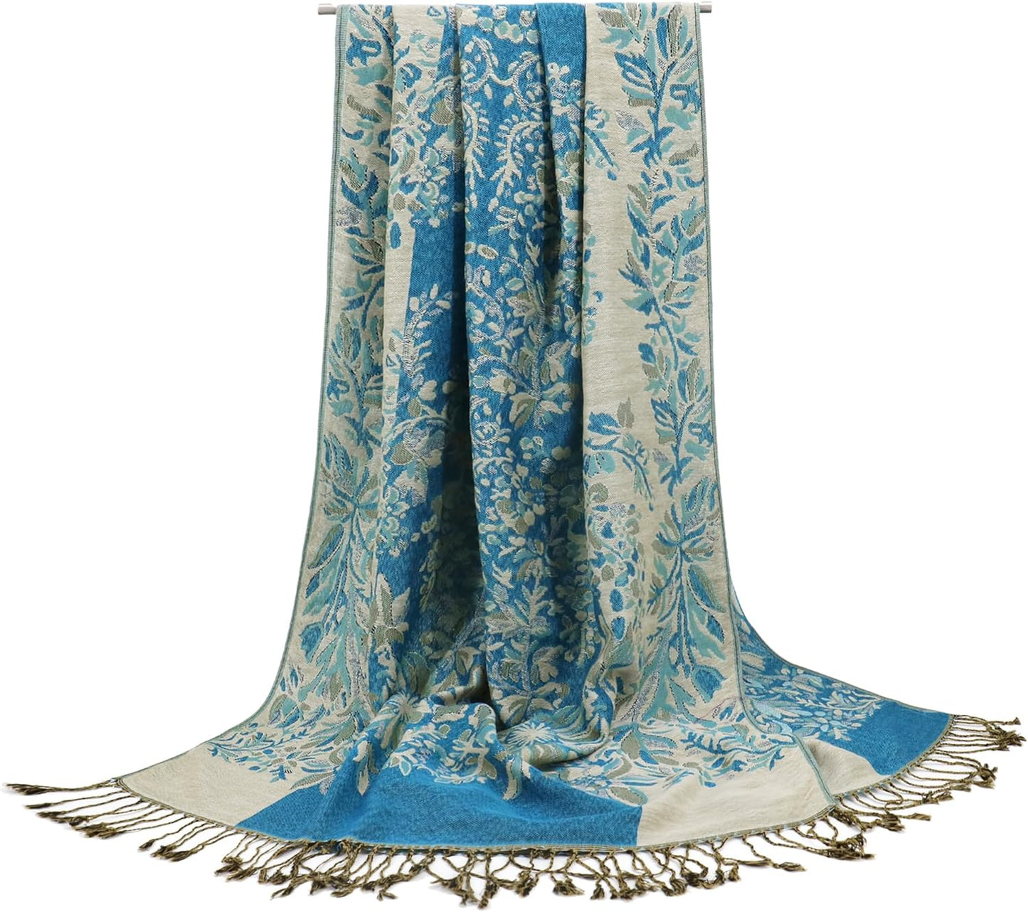 vimate Silky Paisley Pashmina Shawl Scarf-Women's Soft Double-side Jacquard Pashminas Wrap for Evening Dress Travel Shawl