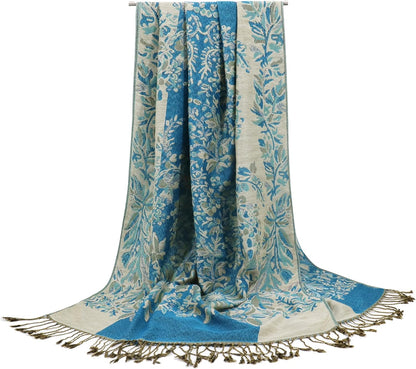 vimate Silky Paisley Pashmina Shawl Scarf-Women's Soft Double-side Jacquard Pashminas Wrap for Evening Dress Travel Shawl