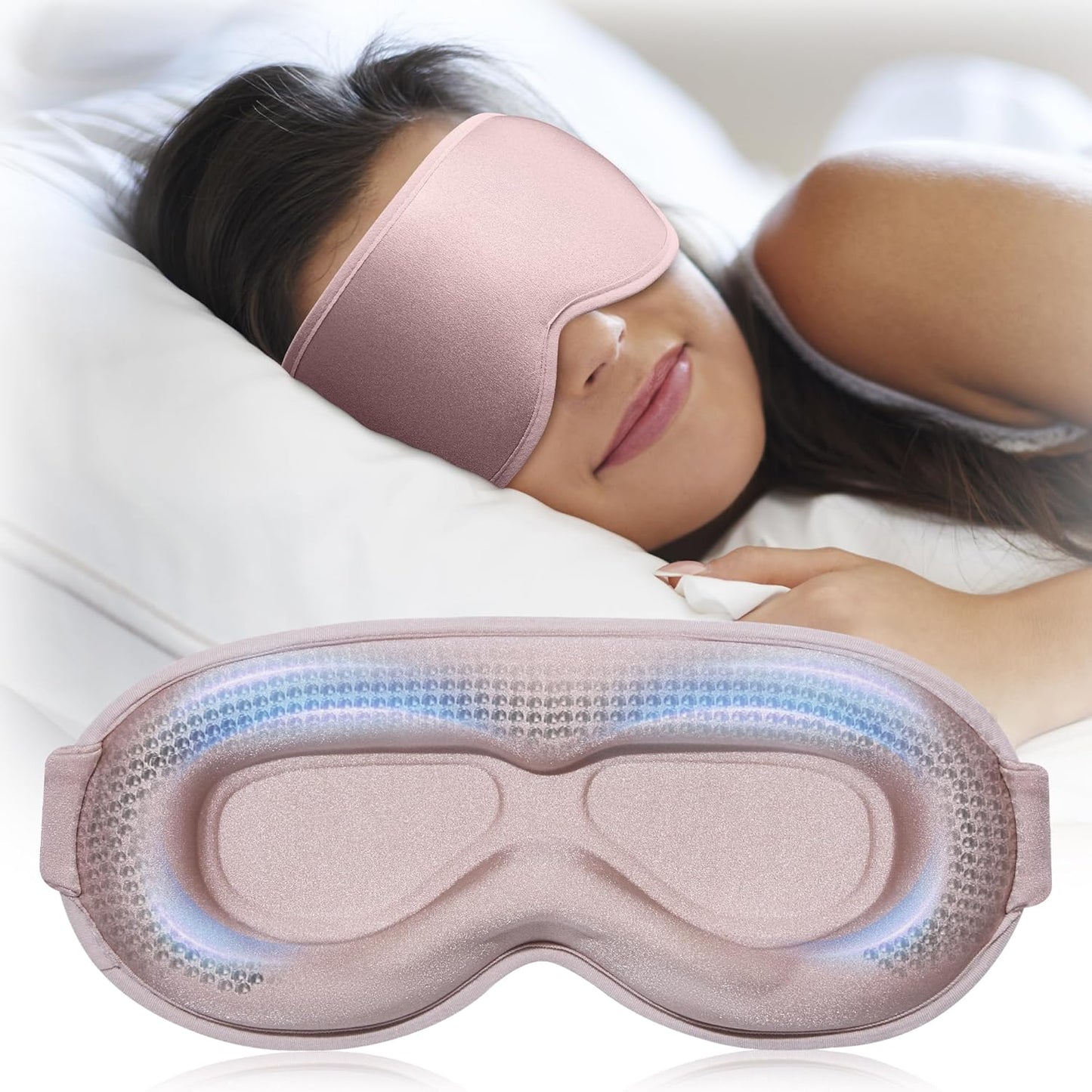 Weighted Eye Mask for Sleeping - 3D Blackout Sleep Mask for Women Men, Zero Eye Pressure, Lash-Friendly, Adjustable Strap, Airplane Travel Essentials for Long Flight & Road Trip, Meditation Mask(Gray)
