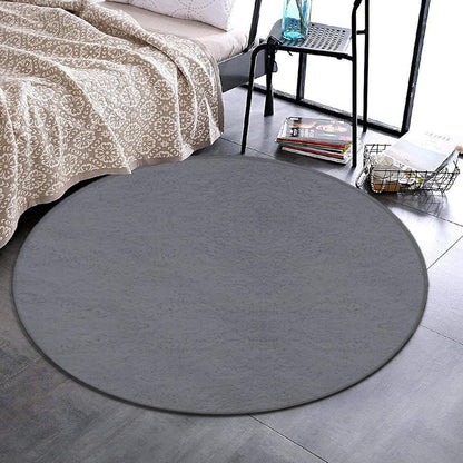 Machine Washable Modern Round Area Rug, Room Sofa Yoga Soft Round Carpet, Home Decor Non Slip Kitchen Office Circle Rug Grey, 24inch