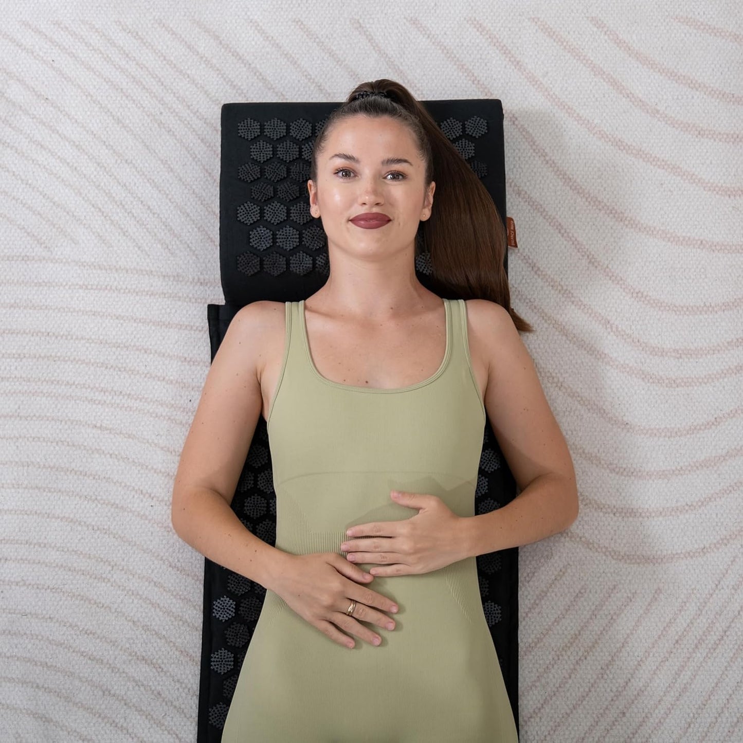 BalanceMate® Acupressure Mat Set with 6,210 Pressure Points for Pain Relief and Relaxation Kit for Back, Neck, and Sleep – Yoga and Meditation Pillow (Soft Cream)