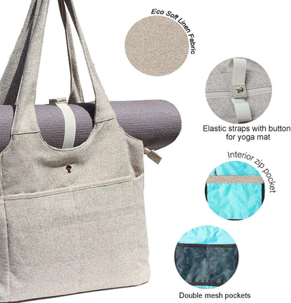 ESVAN Yoga Tote Bag Mat bag Women Shoulder Bags Carryall Tote for Travel Office Workout Gym Nurse Beach