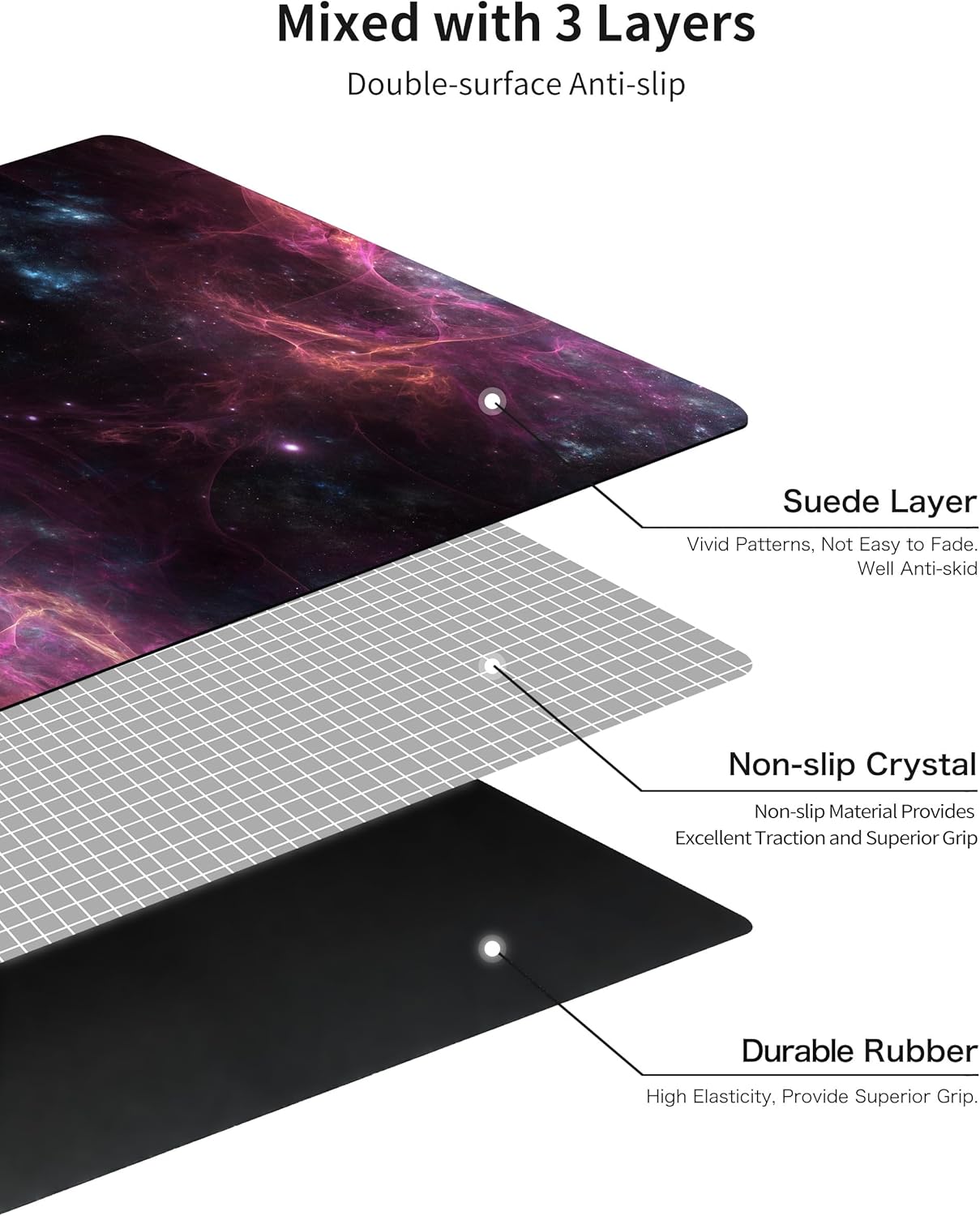 nuveti Printed Travel Yoga Mat-1/16 Inch Thick Non Slip Fitness Workout Mat with Carrying Bag, Foldable Lightweight Suede & Natural Rubber Yoga Mat for Yoga Pilates and Fitness 72" L x 24" W x 1.5mm
