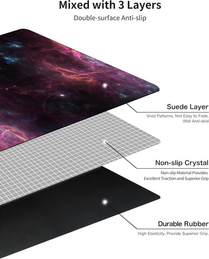 nuveti Printed Travel Yoga Mat-1/16 Inch Thick Non Slip Fitness Workout Mat with Carrying Bag, Foldable Lightweight Suede & Natural Rubber Yoga Mat for Yoga Pilates and Fitness 72" L x 24" W x 1.5mm