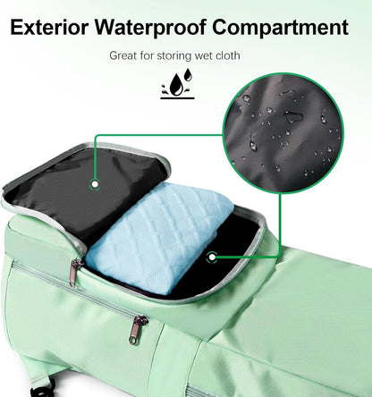 Yoga Mat Bag Carrier Side Mesh Zipper Pocket Exterior Wet Compartment Lightweight Waterproof Yoga Bag for Mat