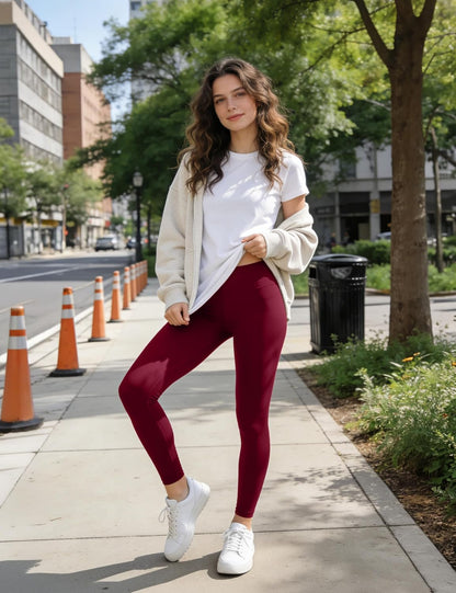 Blisset High Waist Leggings for Women - Opaque, Soft Tummy Control Athletic Pants for Yoga, Running, Workout and Gym