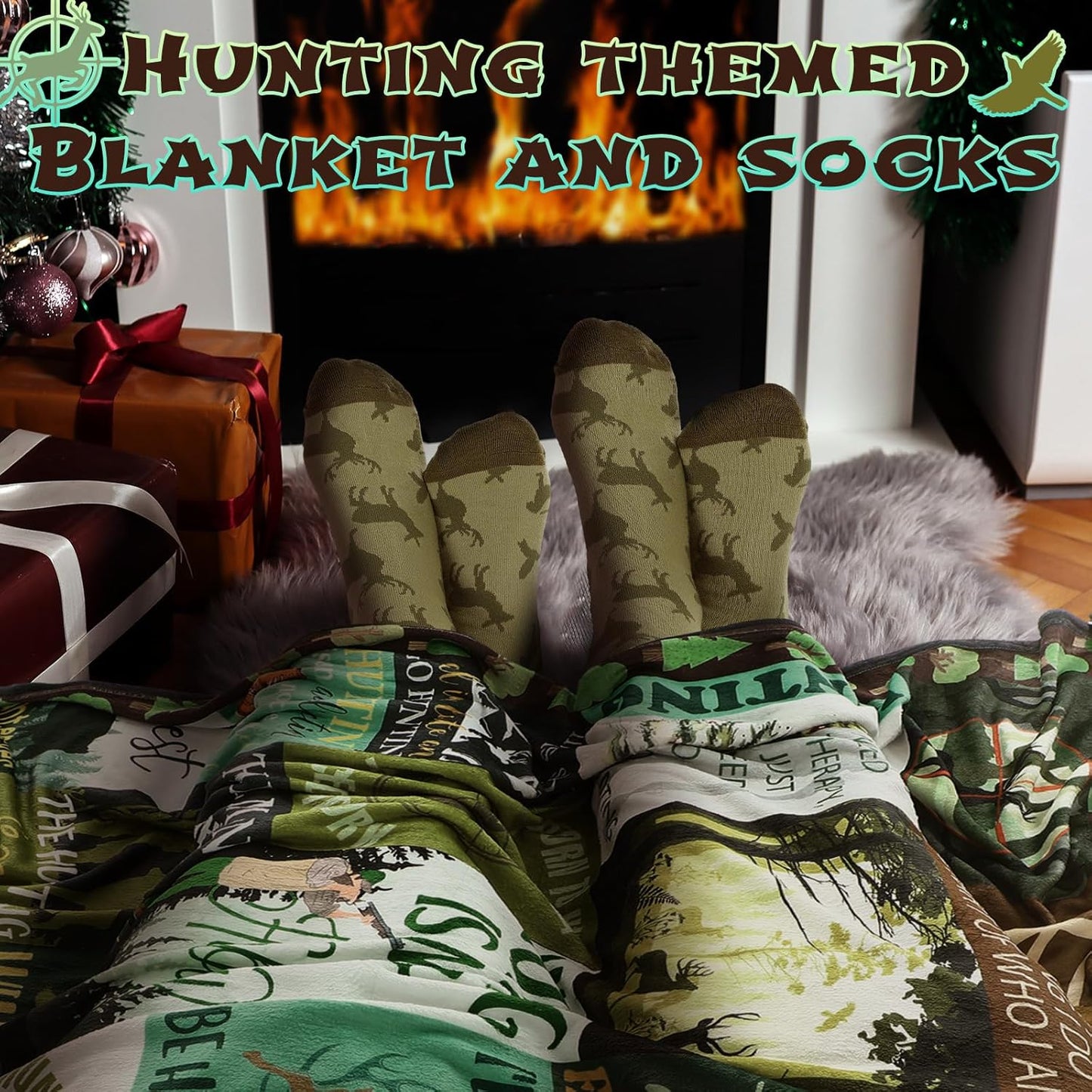 HunnmingRe 2 Pcs Unique Yoga Blanket and Socks Gifts for Yoga Lovers 50" x 60" Restorative Instructor Teacher Mother's Day Birthday Gag Gifts for Meditation Gymnasts Women Girls