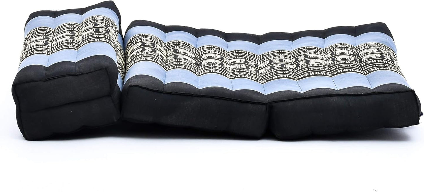 Leewadee Foldable Floor Mattress – 2 in 1 Floor Meditation Mat for Yoga and Relaxation, Seating Futon with Kapok