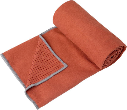 Eunzel Yoga Towel,Hot Yoga Mat Towel with Grip Dots Sweat Absorbent Non-Slip for Hot Yoga, Pilates and Workout 24" x72", Purple & Blue