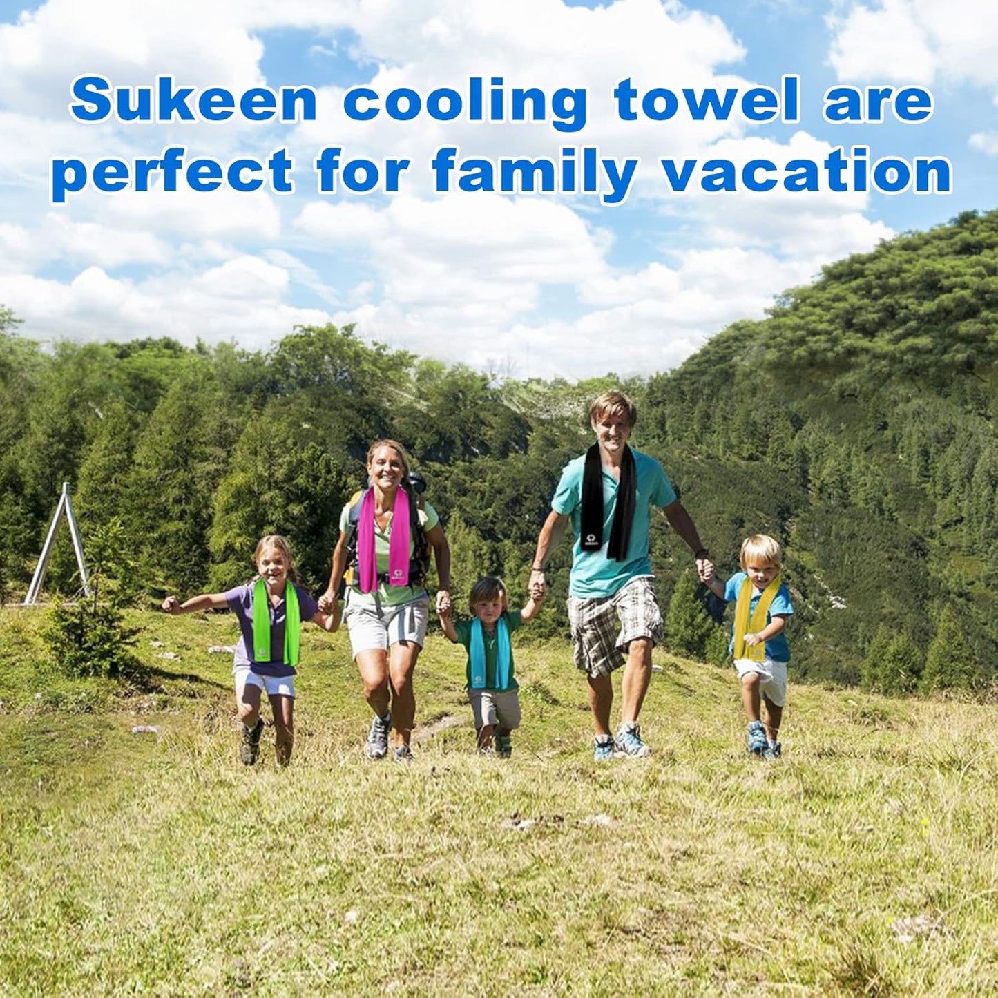 Sukeen [4 Pack Cooling Towel (40"x12"), Soft Breathable Chilly Microfiber Towel for Yoga,Sport,Running,Gym,Workout,Camping,Fitness,Workout & More Activities