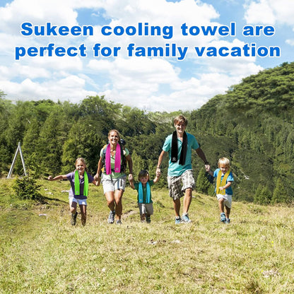 Sukeen [4 Pack Cooling Towel (40"x12"), Soft Breathable Chilly Microfiber Towel for Yoga,Sport,Running,Gym,Workout,Camping,Fitness,Workout & More Activities