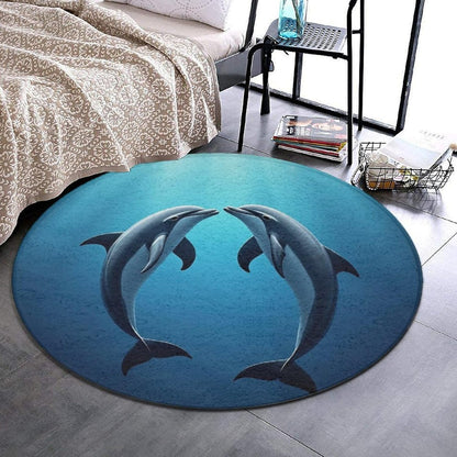 Soft Round Yoga Carpet, Office Chair Decor Round Mat for Carpet and Hardwood Floors Purple Butterfly