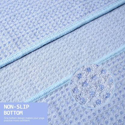 Eunzel 2 Pack Hot Yoga Towel, Non-Slip Yoga Mat Towel with Grip Dots Stickyfiber Sweat Absorbent Towel for Hot Yoga, Pilates and Workout 72" x 24", Blue