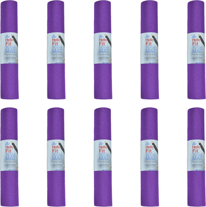 10-Pack Yoga Mat, 68" x 24" Non Slip Exercise Mat, 4mm Thick Gym Mat for Fitness and Stretching, Bulk Non Toxic Yoga Mats for Schools and Studios