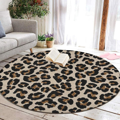 Soft Round Yoga Carpet, Large Home Decor Mat, Non-Slip Machine Washable Kitchen Office Circle Rug Compatible with Cool Norse Viking Vegvisir Runic Compass