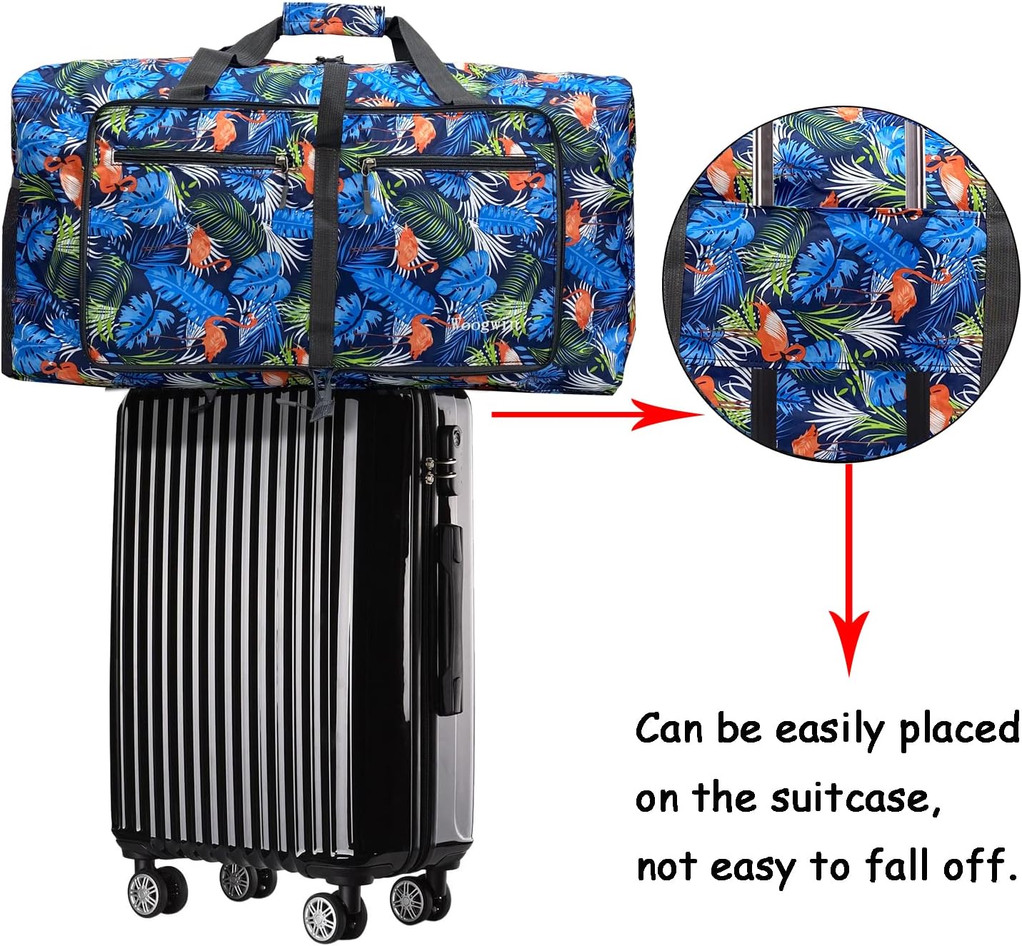 Woogwin Travel Duffel Bag Large Foldable Waterproof Overnight Bag for Beach Swim Bags Pool Sports Gym