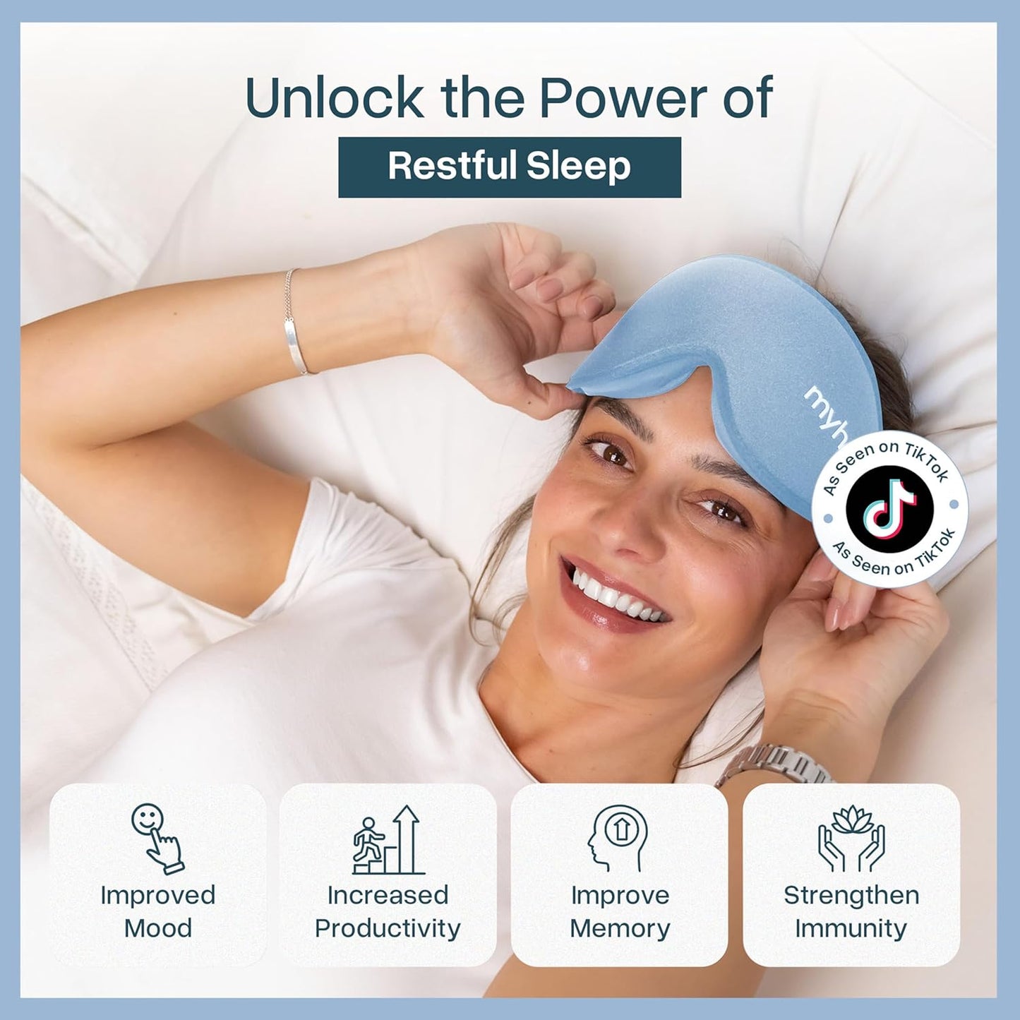 MyHalos® Sleep Mask – 3D Blackout Eye Mask for Women & Men, Side Sleepers, Zero Pressure Memory Foam Eyelash Friendly, Breathable,Award-Winning Sleep Aid for Travel (Black, 1 Count (Pack of 1)