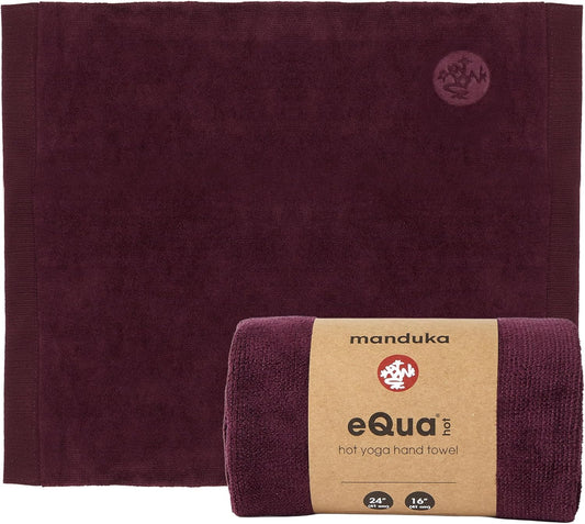 Manduka eQua Hot Hand Towel - 16" Double-Knit Microfiber Rapid Sweat Absorption Multipurpose Workout Towel 16 x 26.5 Inches