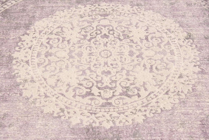 Unique Loom New Classical Collection Area Rug - Olwen (4'Round, Purple/ Gray)