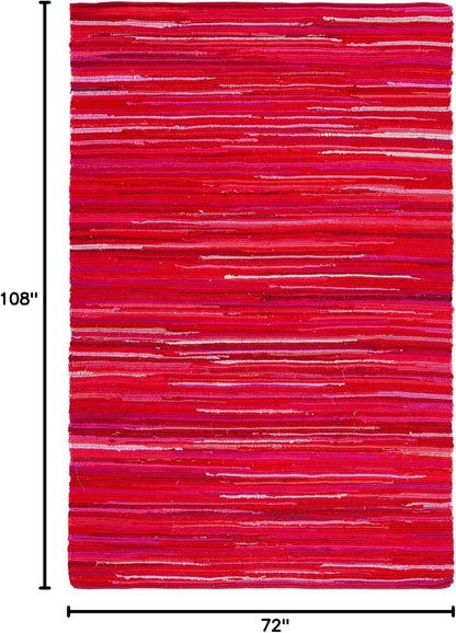 SAFAVIEH Area Rug 3x5 - Rag Rug Collection - Blue & Multi, Handmade Cotton, Boho Stripe Pattern, Ideal for Entryway, Living Room, Bedroom, Dining Space (RAR130B)