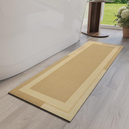 YDKGL Non Slip Long Bath Mat Bathroom Runner, Rubber Backing Ultra Thin Bathroom Rugs Fit Under Door Quick Dry Super Absorbent Washable Bath Rug Shower Mat for Bathtub Sink Floor, Dark Gray 17"x47"
