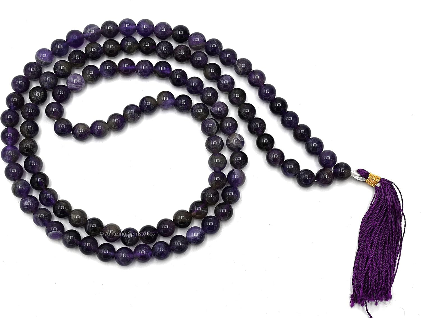 Amazing Gemstone 108 Beads Handmade Mala (Knotted, Rudraksha) - Colors A