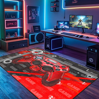 Game Controller Rugs for Bedroom Boys Living Room Gamer Gamepad Red Carpets Floor Mat Player Indoor Mats Gaming Art Design Home Decor Crystal Doormat Yoga Mats 3'x5'