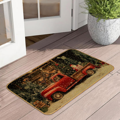 Doormat Yoga Frog Front Door Mat Indoor Outdoor Entrance,Pink Lotus Flower Door Mat Waterproof Low Profile All-Season,Easy Clean Patio Porch Entryway Floor Rug 17x29 Inch