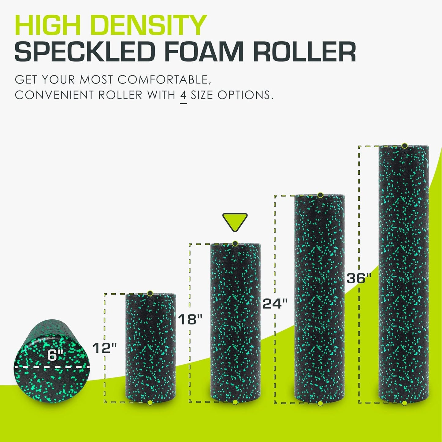 ProsourceFit High Density Foam Rollers 12 - inches long, Firm Full Body Athletic Massage Tool for Back Stretching, Yoga, Pilates, Post Workout Muscle Recuperation, Black