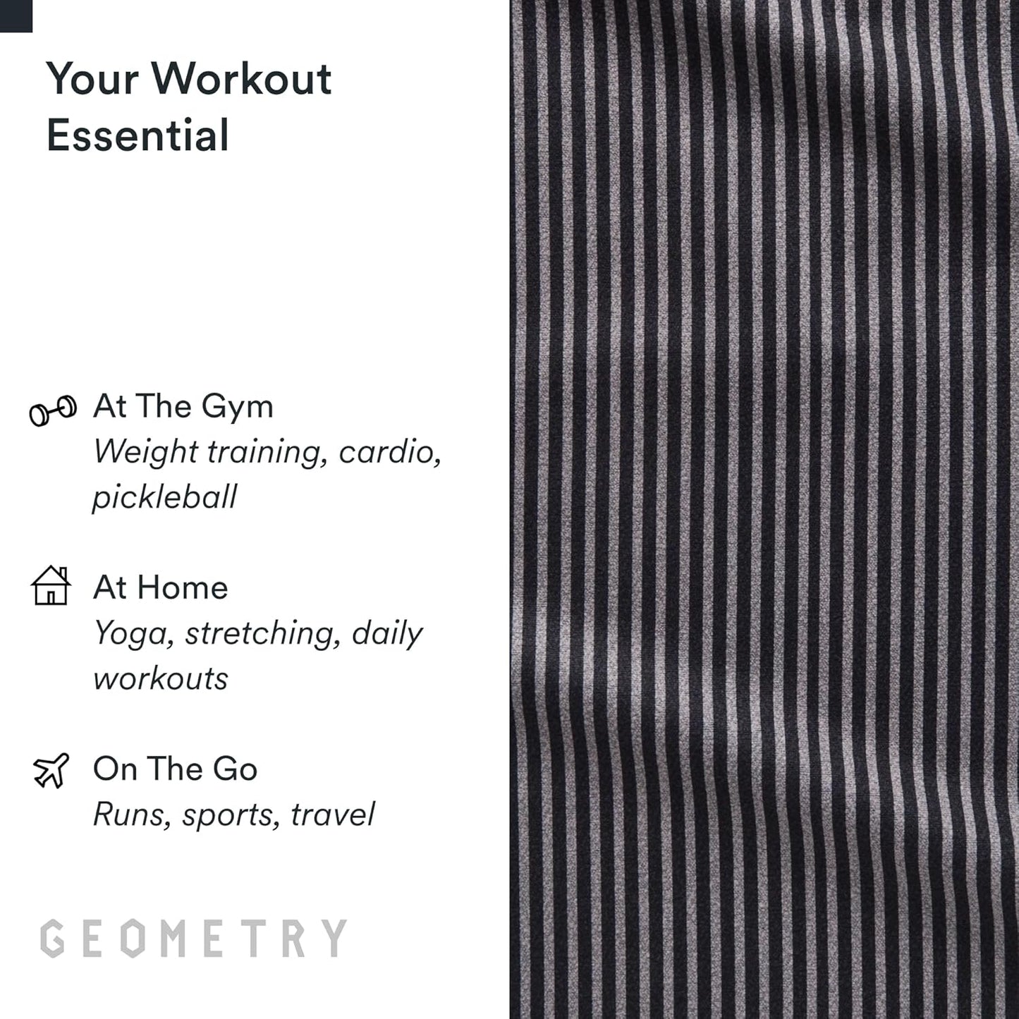 GEOMETRY Gym Towel for Working Out - Compact & Quick Dry, Super Absorbent Microfiber Sweat Towel - Premium Microfiber for Gym - Zig, 16" x 30", 1 Piece