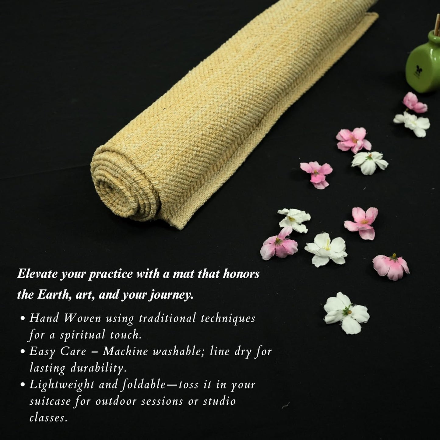 Trade Star Organic Cotton Yoga Mat Handloomed Meditation Rug Inches Perfect Size Mat Travel Mat for Indoor/Outdoor Use 72"L x 24"W Highly Absorbent Reversible Yoga Rug Tie Dye Yoga Mat for Exercise