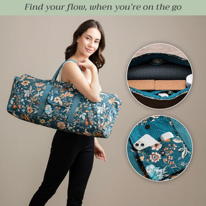 Maison d' Hermine Yoga Mat bag, Cylindrical bag for Woman&Men, yoga mat Bag &Adjustable shoulder straps Yoga Mat Carrier Bag with Drawstring Water Bottle Pocket and zipper pocket Easter Gifts