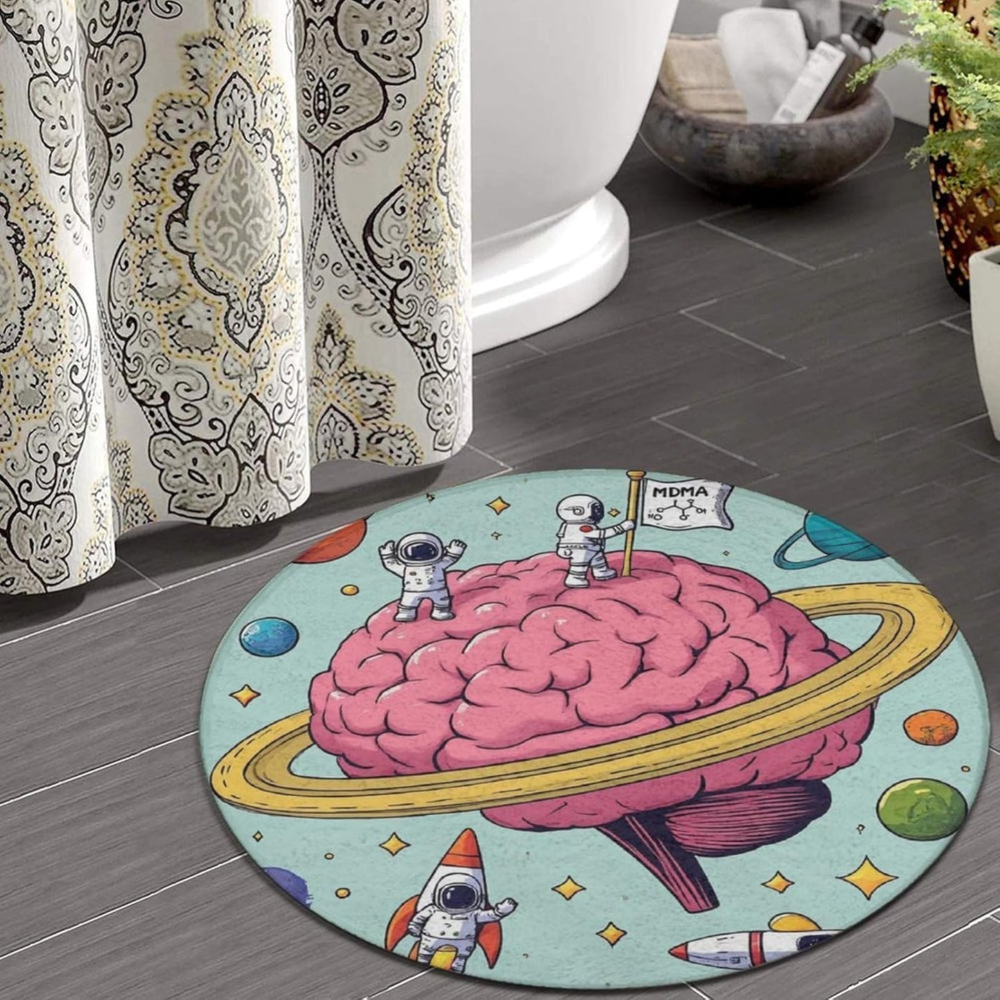 Room Sofa Yoga Soft Round Carpet, Home Decor Non Slip Kitchen Office Circle Rug, Machine Washable Modern Round Area Rug Beach Turtles, 60inch