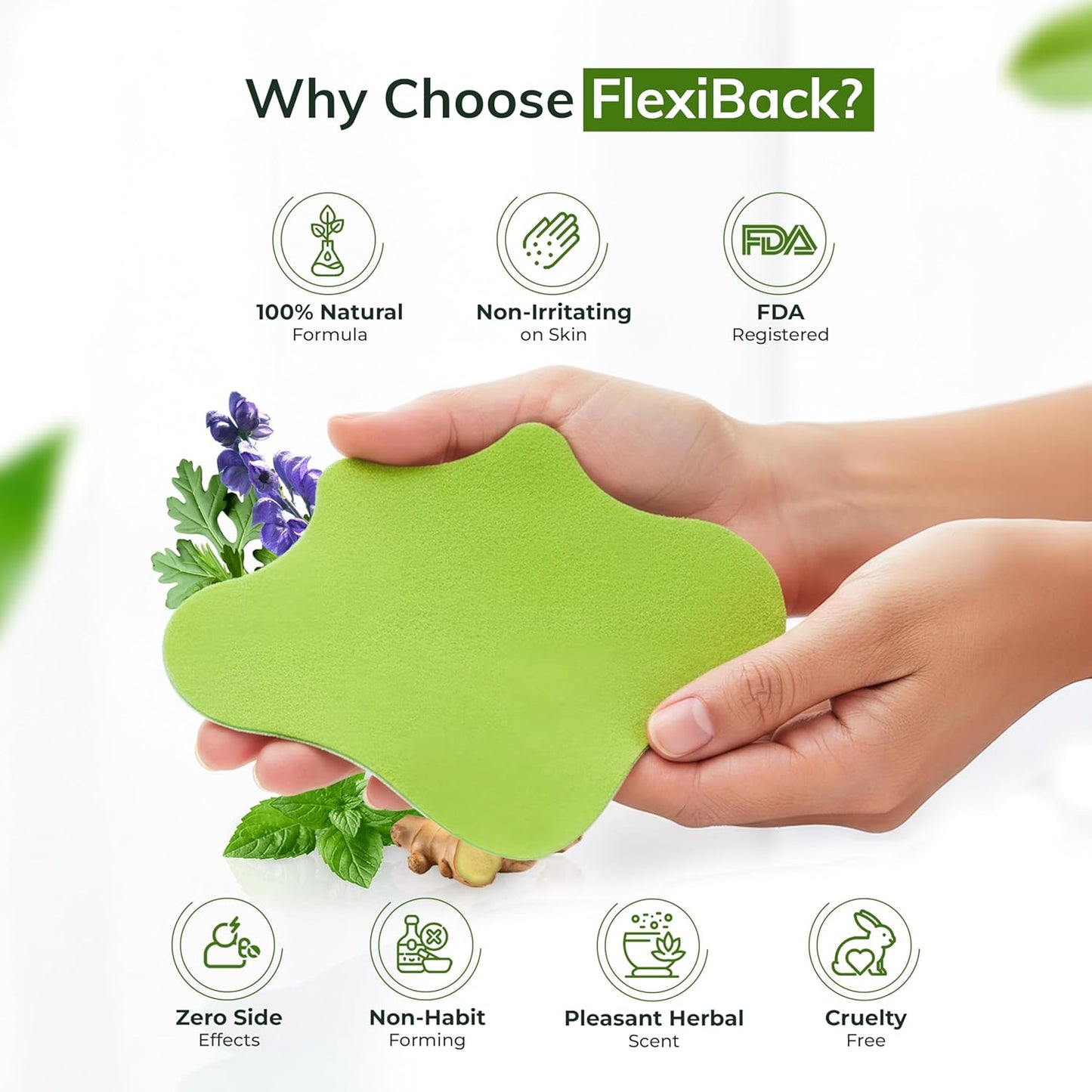FLexiknee Warming Herbal Pain Patches for Knees w/ 12-Hour Extra Strength & Adhesion - Bone-on-Bone, Joint Ache, Muscle Soreness Support - 12 Heat Patches for Pain Relief for Knees, Back & Neck