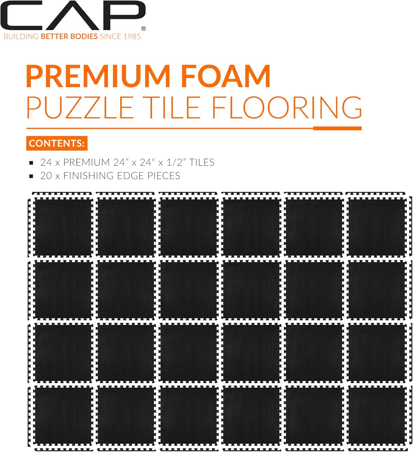 CAP Puzzle Exercise Mats | 1/2” Thick EVA Interlocking Foam Tiles for Home Gym Flooring | Multiple Options
