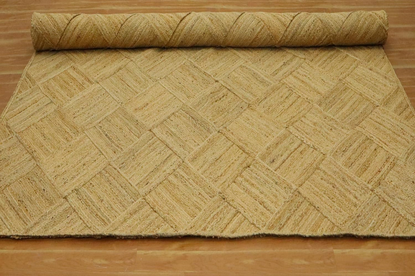Hand Braided Jute 4 Ft Square Kilim Rug Flatweave Pink Geometric Pattern Jute Sisal Rug, Thick 0.27 Inch Indoor Outdoor Carpet for Kitchen, Bedside, Yoga Mat - Colors A