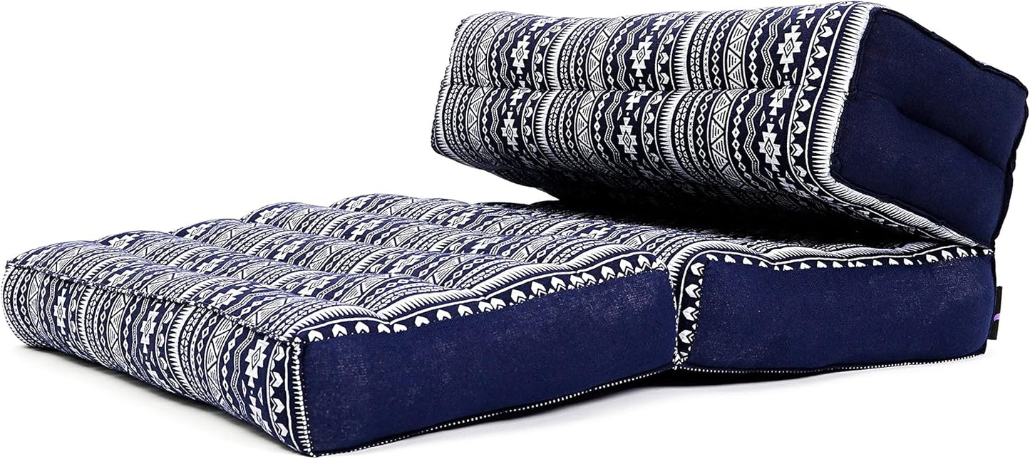 Leewadee Foldable Floor Mattress – 2 in 1 Floor Meditation Mat for Yoga and Relaxation, Seating Futon with Kapok