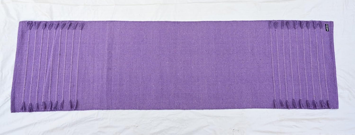 Indian Handmade100 % Organic Anti Skid Multi Colour Cotton Yoga Mat - Eco-Friendly Hand-Woven Rug - Non-Slip & Thick (24”x72”x5mm) for Hot yoga & Everyday Fitness at Home - Comfortable & Foldable Extra-Long Mat