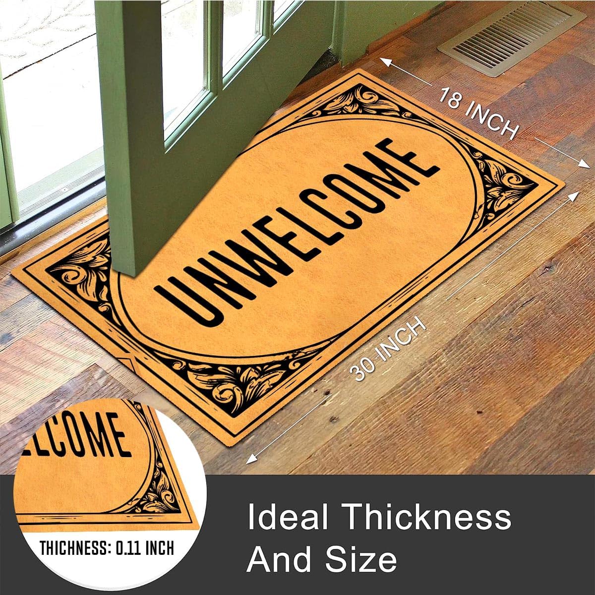 MELODADDY Funny Welcome Doormat Front Door Decor Rugs with Rubber Back 30"(L) x 18"(W) Personalized Matt Outside Entrance (Leave Your Worries At the Door Yoga Meditation Namaste)