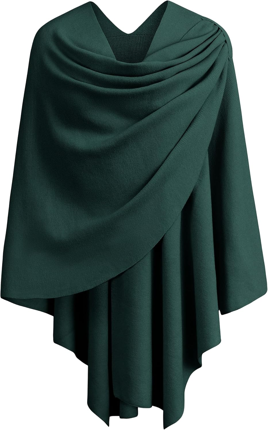 PULI Womens Large Cross Front Poncho Sweater Wrap Topper Knitted Elegant Shawls Cape for Fall Winter
