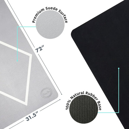 Home Exercise Rug – Luxury 1/2" (10MM) Extra Thick Yoga Mat, Non-Slip Suede & Natural Rubber, Long & Wide for Stretching, Fitness & Decor – 72" x 31.5"