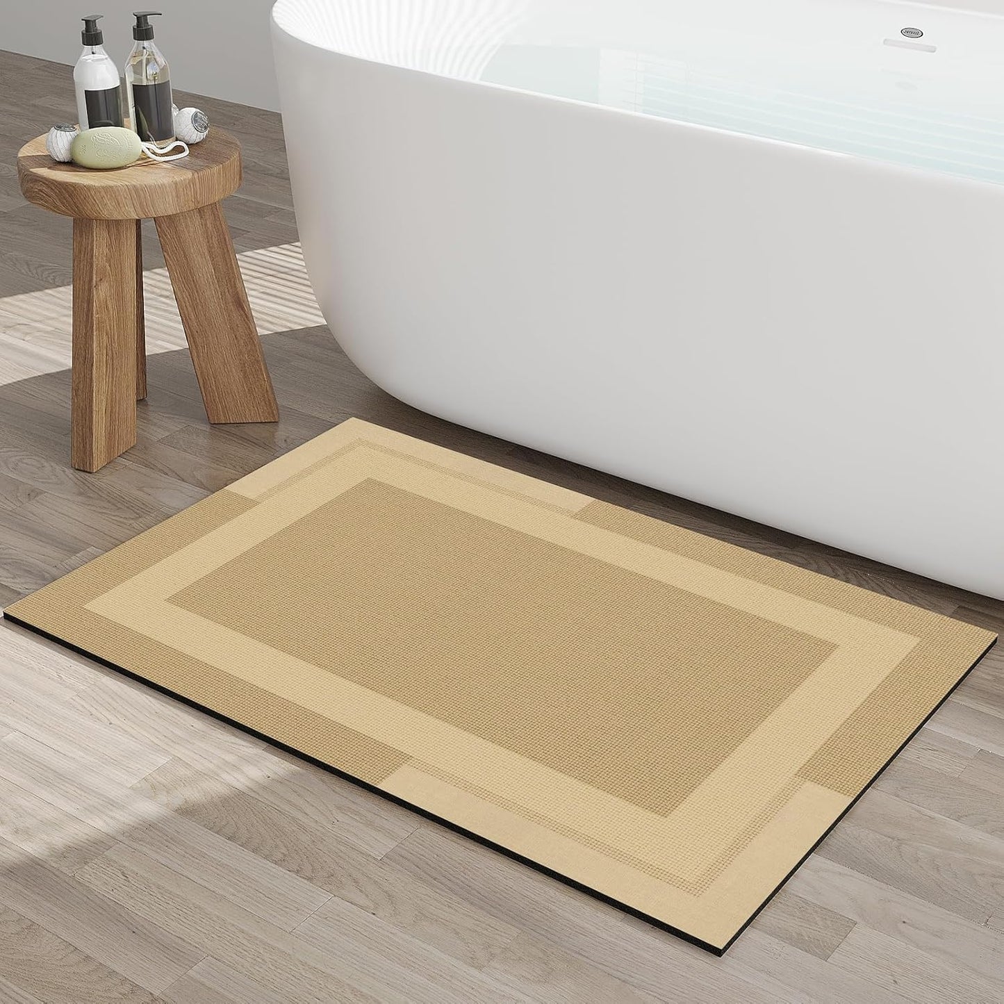 YDKGL Non Slip Long Bath Mat Bathroom Runner, Rubber Backing Ultra Thin Bathroom Rugs Fit Under Door Quick Dry Super Absorbent Washable Bath Rug Shower Mat for Bathtub Sink Floor, Dark Gray 17"x47"